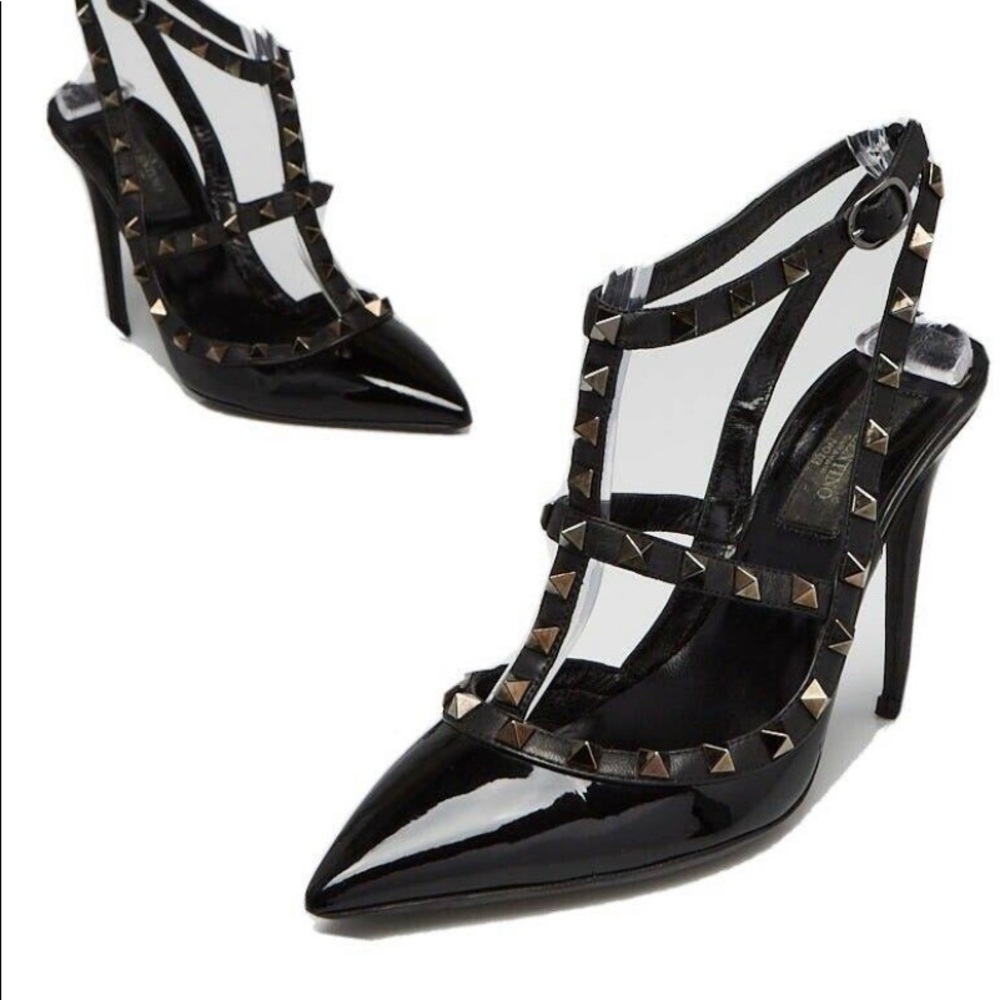 Valentino Noir Rockstud Pump patent leather, sz 39